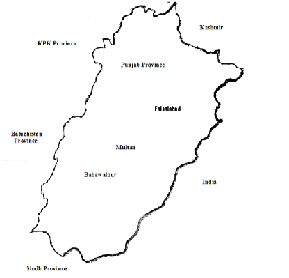 Fig: Location where H. armigera were collected from Pakistan.